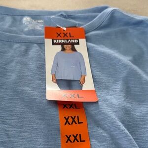 Kirkland Blue XXL 3/4 sleeve slub tee